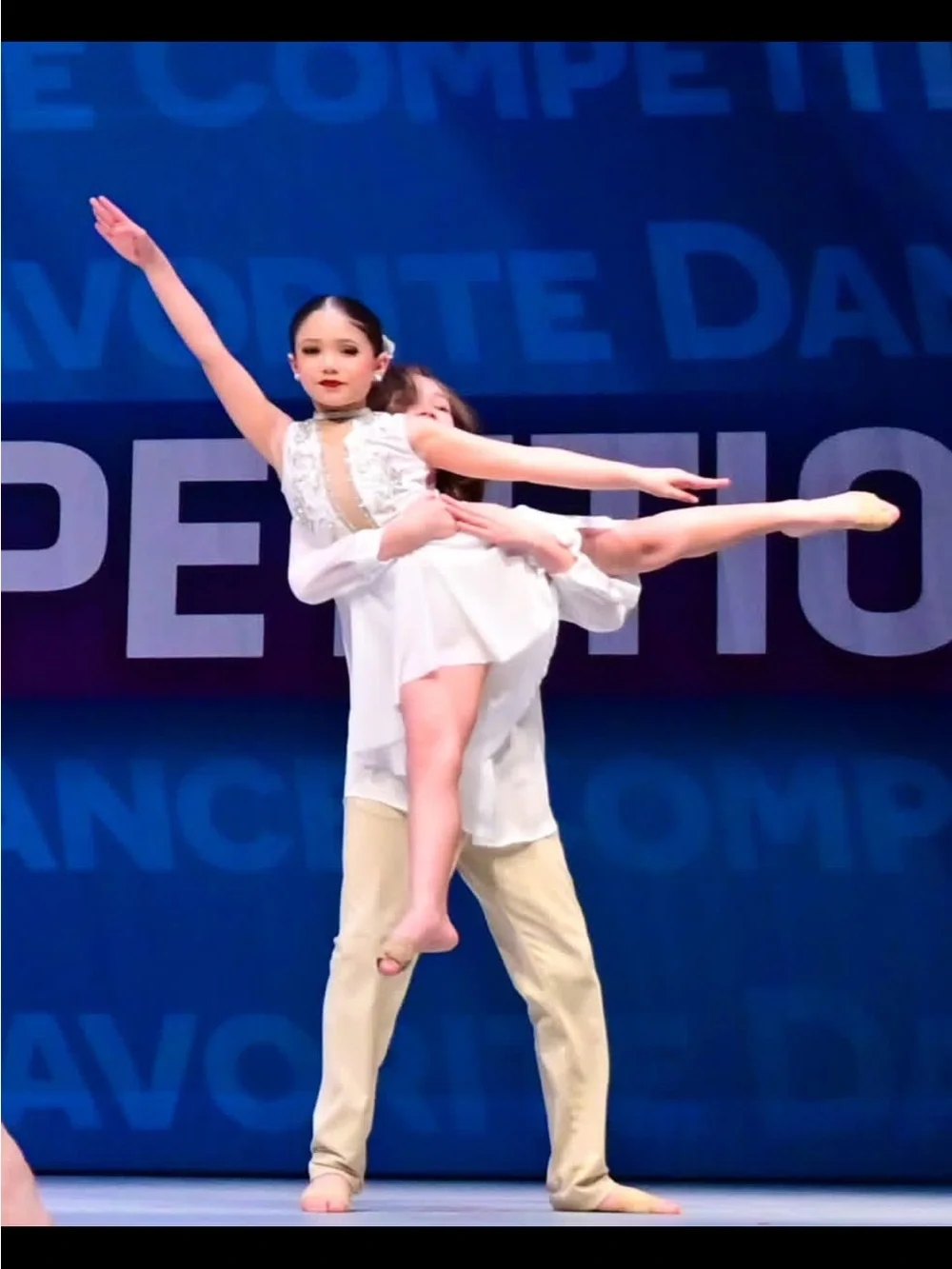 Glamour Embellished White lyrical costume with headpiece